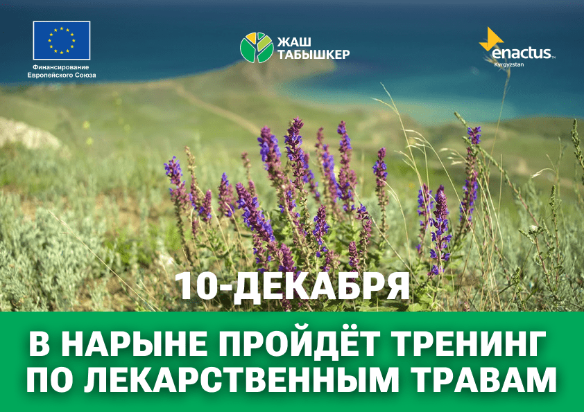 10-декабрда Нарын шаарында «Жашыл Өмүр» кооперативинин өкүлү Гүлнур Чодронова Нурмамбетовадан «А дан Яга чейин дары чөптөр жөнүндө» аталыштагы атайын тренинг болуп өтөт.